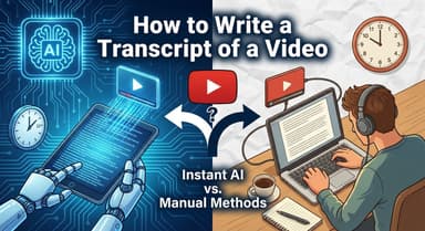 How to Write a Transcript of a Video (Instant AI vs. Manual Methods)
