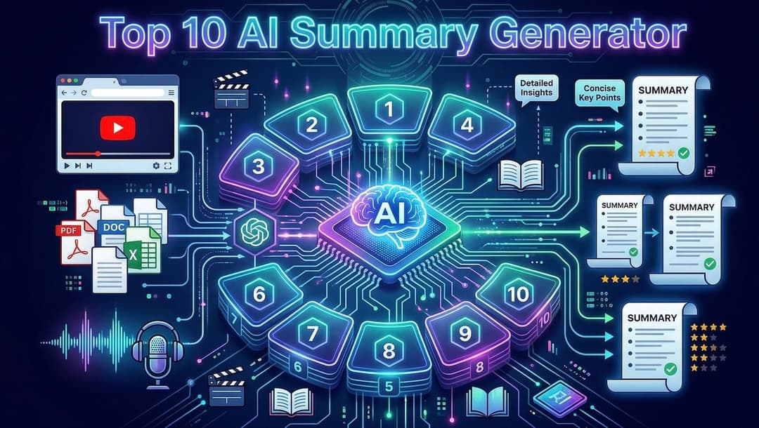 10 款最佳 AI 摘要生成器：快速浓缩信息的利器 [2026]