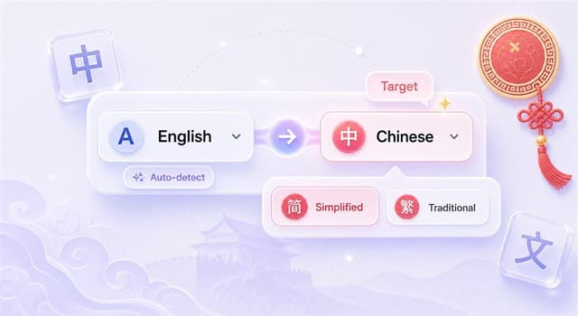 Step 2. Select Chinese as the Target Language