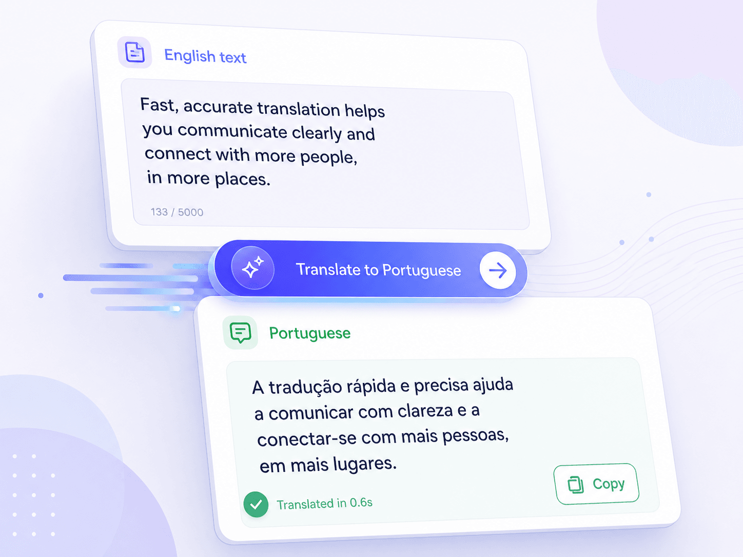 Translate English Text to Portuguese Fast