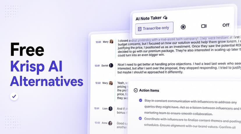 Le 8 Migliori Alternative Gratuite a Krisp AI per Note e Chiamate più Chiare