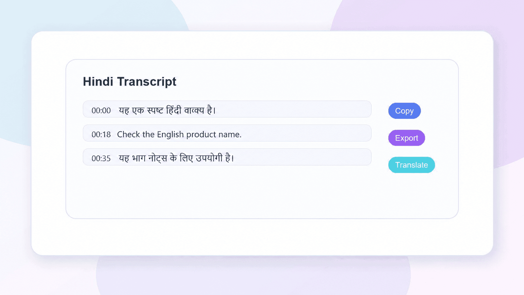 Immagine del passaggio di revisione per il convertitore online gratuito da audio Hindi a testo