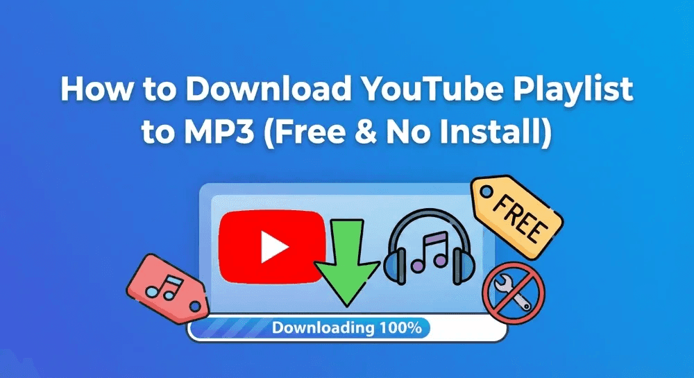 如何将 YouTube 播放列表下载为 MP3（免费且无需安装）