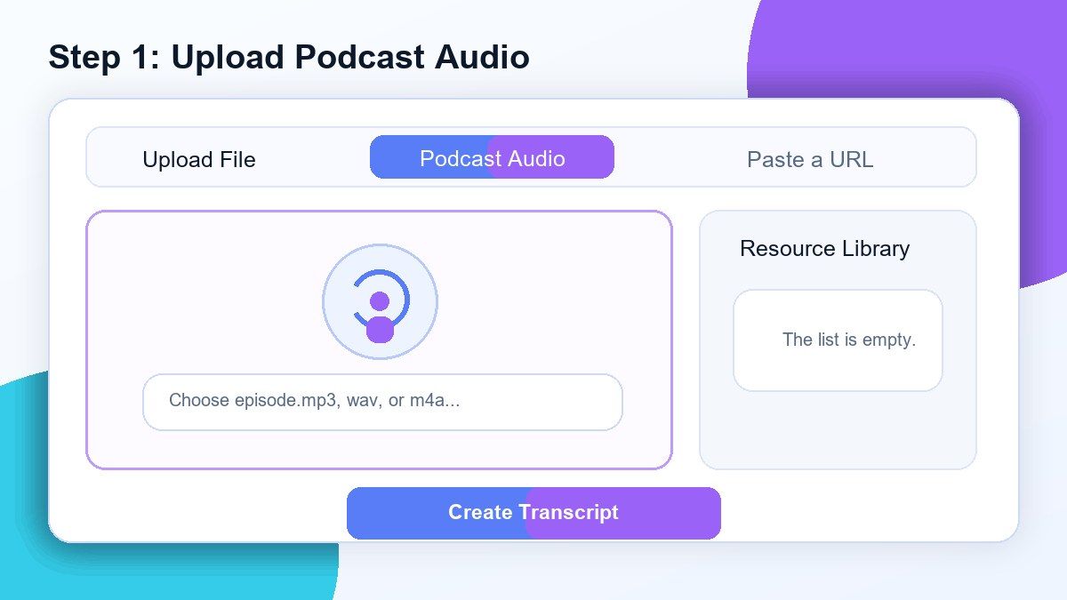 Schritt 1. Laden Sie Ihr Podcast-Audio hoch
