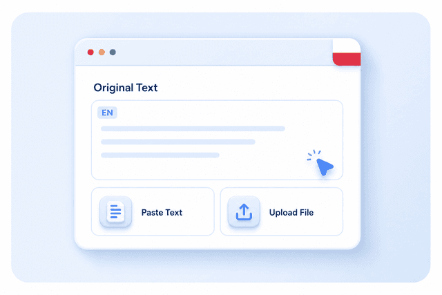 Step 1. Add English Text or Upload a File