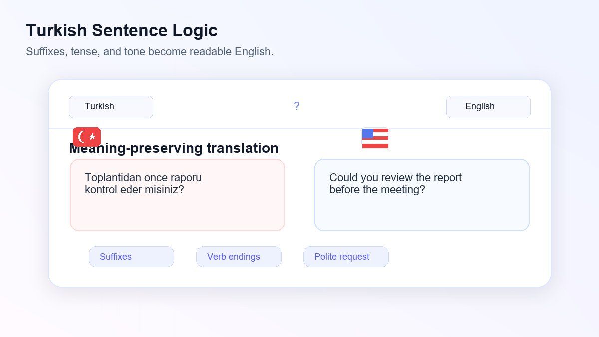 Translate Turkish to English Without Losing Sentence Logic