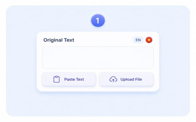 Paso 1. Añade texto en inglés o sube un archivo