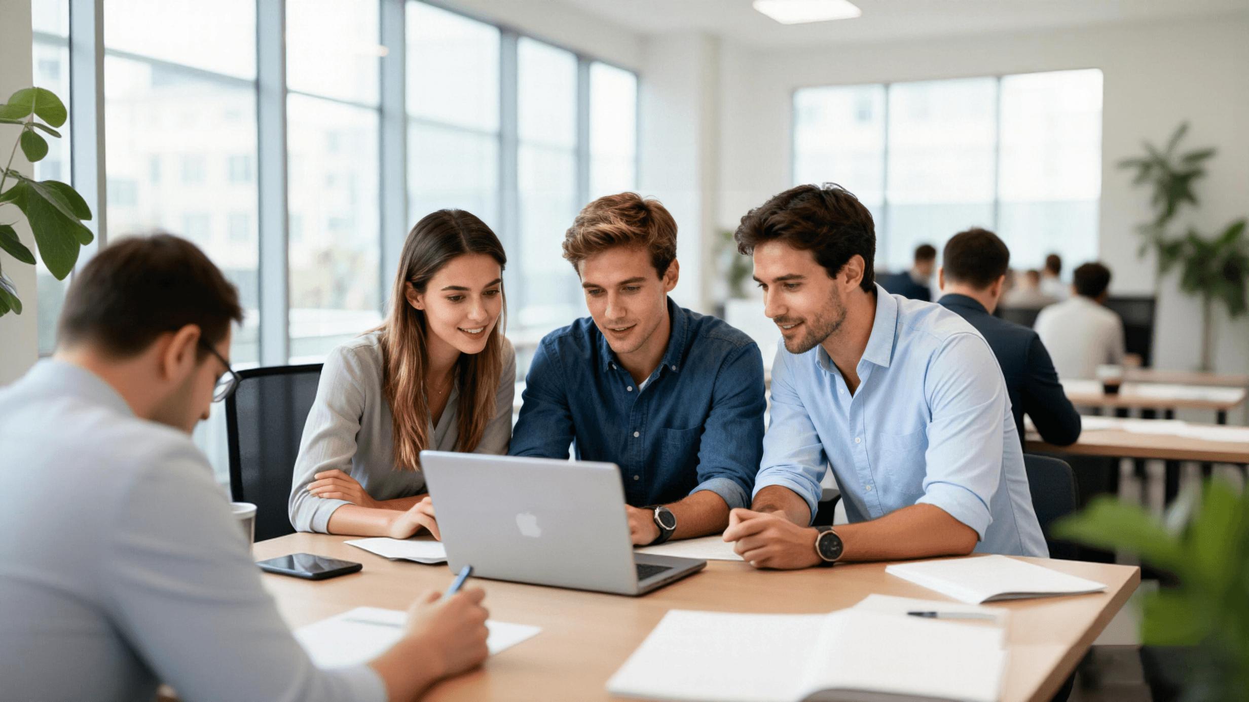 Uma equipe de negócios colaborando