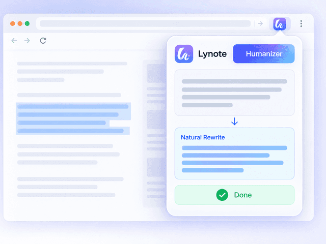 Review a natural rewrite in the Lynote AI Humanizer extension