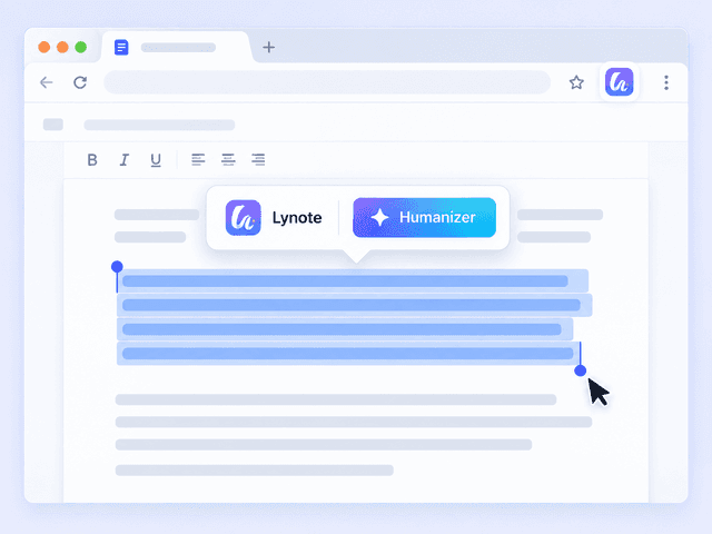 Select webpage text and open Humanizer with the Lynote extension