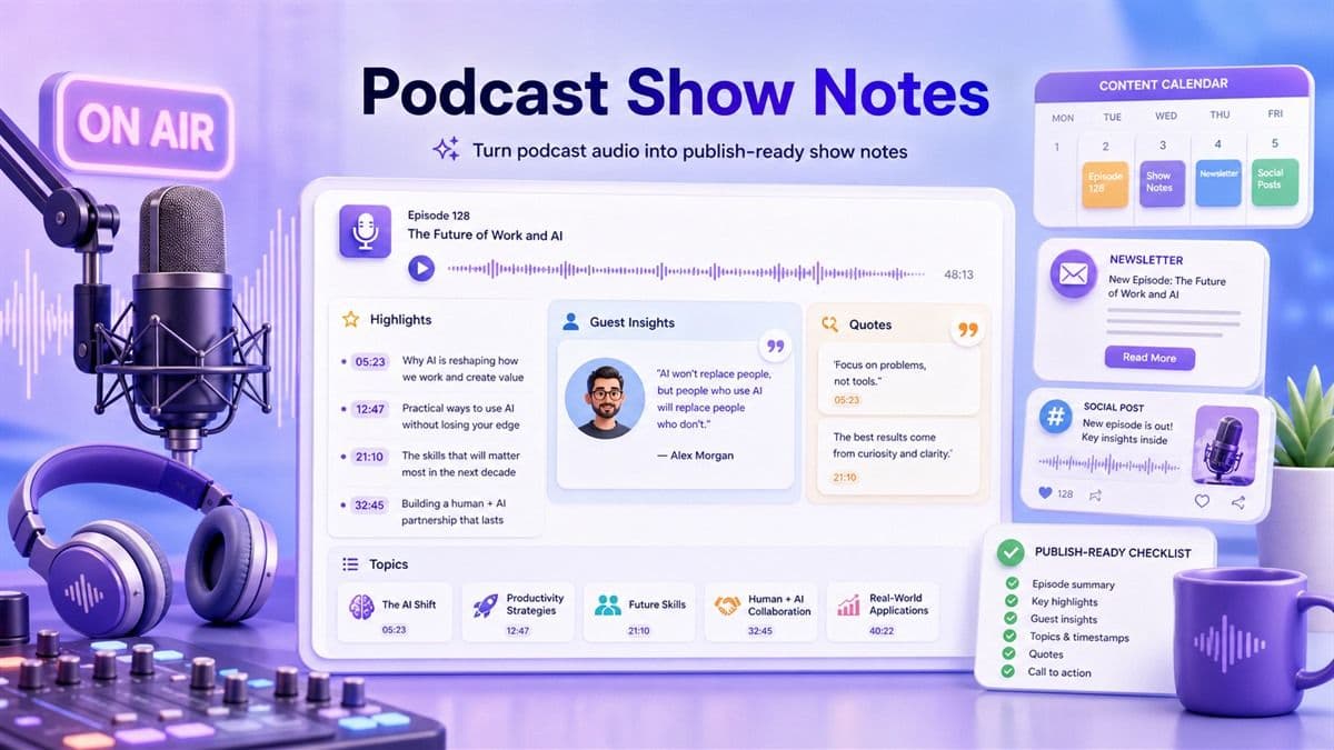 Un modo più pulito per creare le note dello show del podcast
