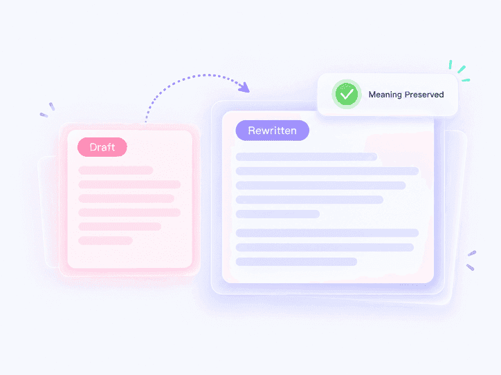 Ilustración: reescritura con IA que preserva el significado original