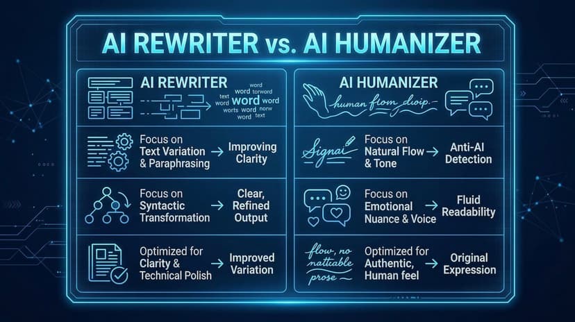 AI Humanizer vs Paraphraser vs Rewriter: Which Tool Fits Your Editing Task?