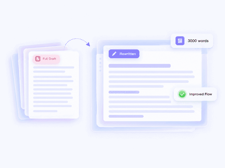 Ilustración: reescritor de texto con IA gratuito para el flujo completo de documentos