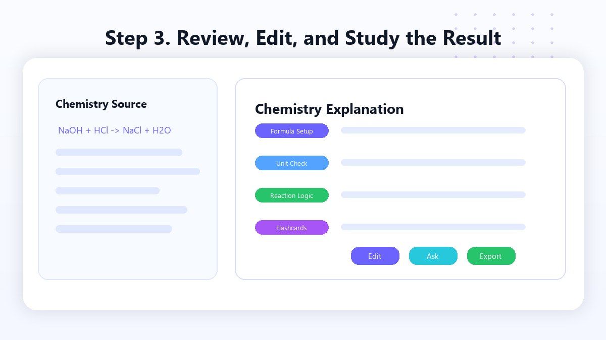 Passo 3. Revise, Edite e Estude o Resultado