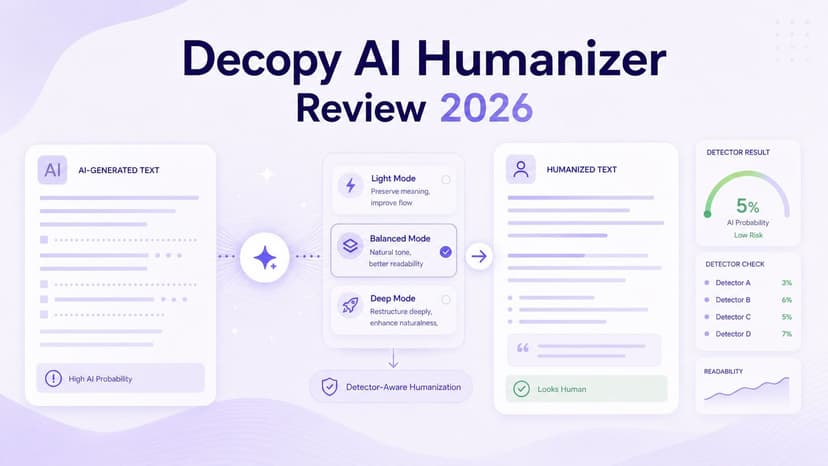 รีวิว Decopy AI Humanizer 2026: สามารถเอาชนะเครื่องมือตรวจจับ AI และทำให้งานเขียน AI ฟังดูเป็นธรรมชาติเหมือนมนุษย์ได้จริงหรือ?