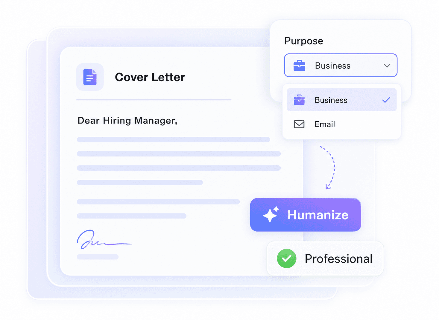 Match the Letter to the Job Purpose
