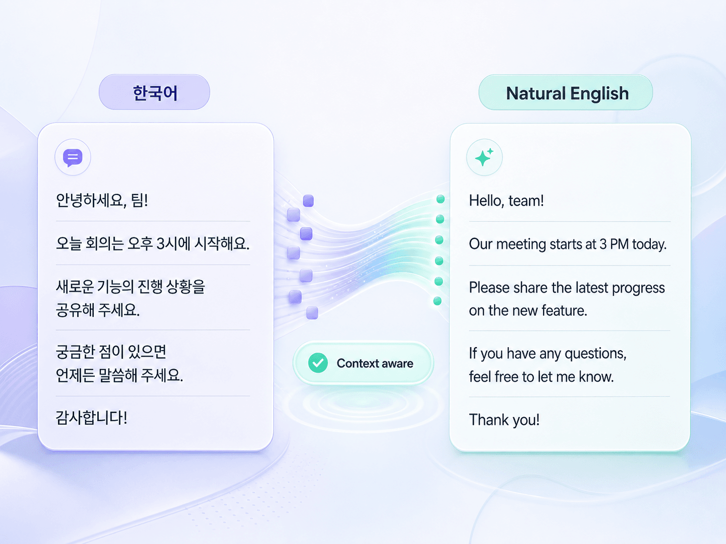 Natural Korean to English Translation