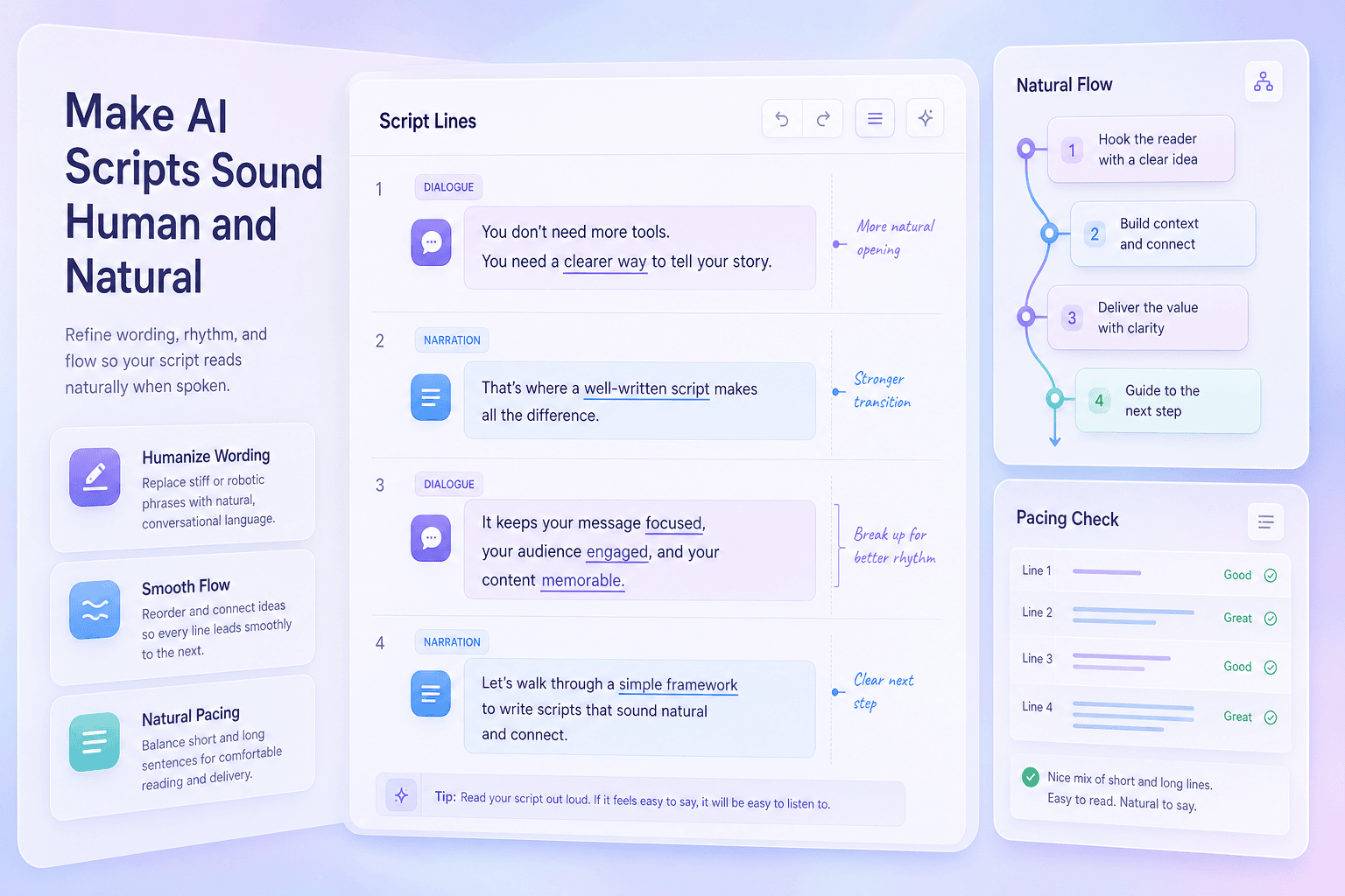Make AI Scripts Sound Human and Natural