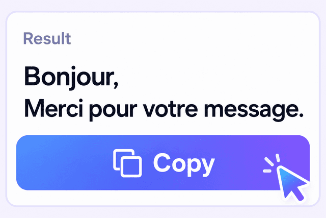 Revise e copie o resultado em francês humanizado