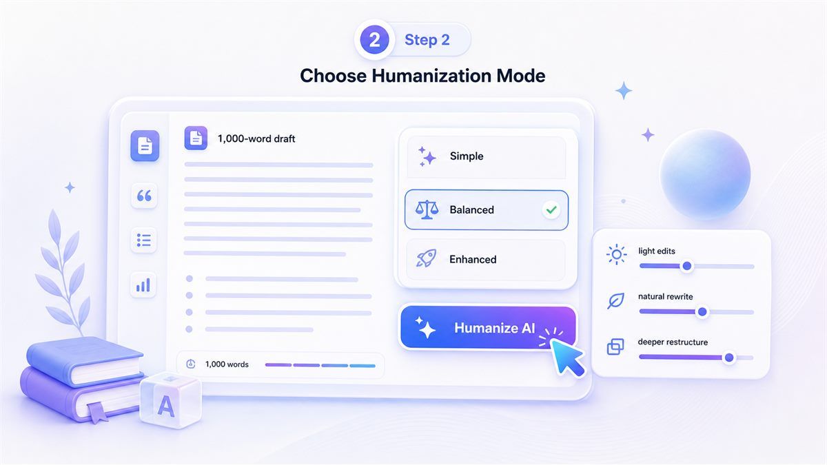 Step 2. Choose a Humanization Mode