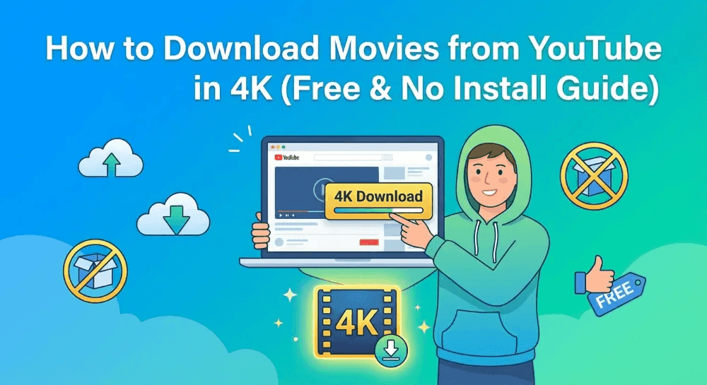 如何以 4K 画质从 YouTube 下载电影(免费且无需安装指南)