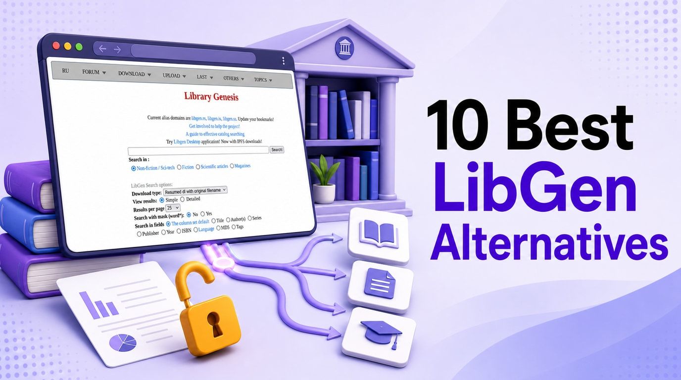 Las 10 mejores alternativas a LibGen para libros y artículos de investigación