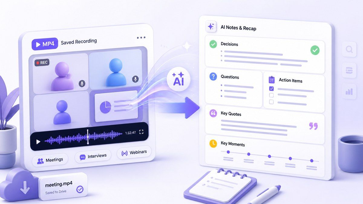 Riassumi riunioni, interviste e webinar