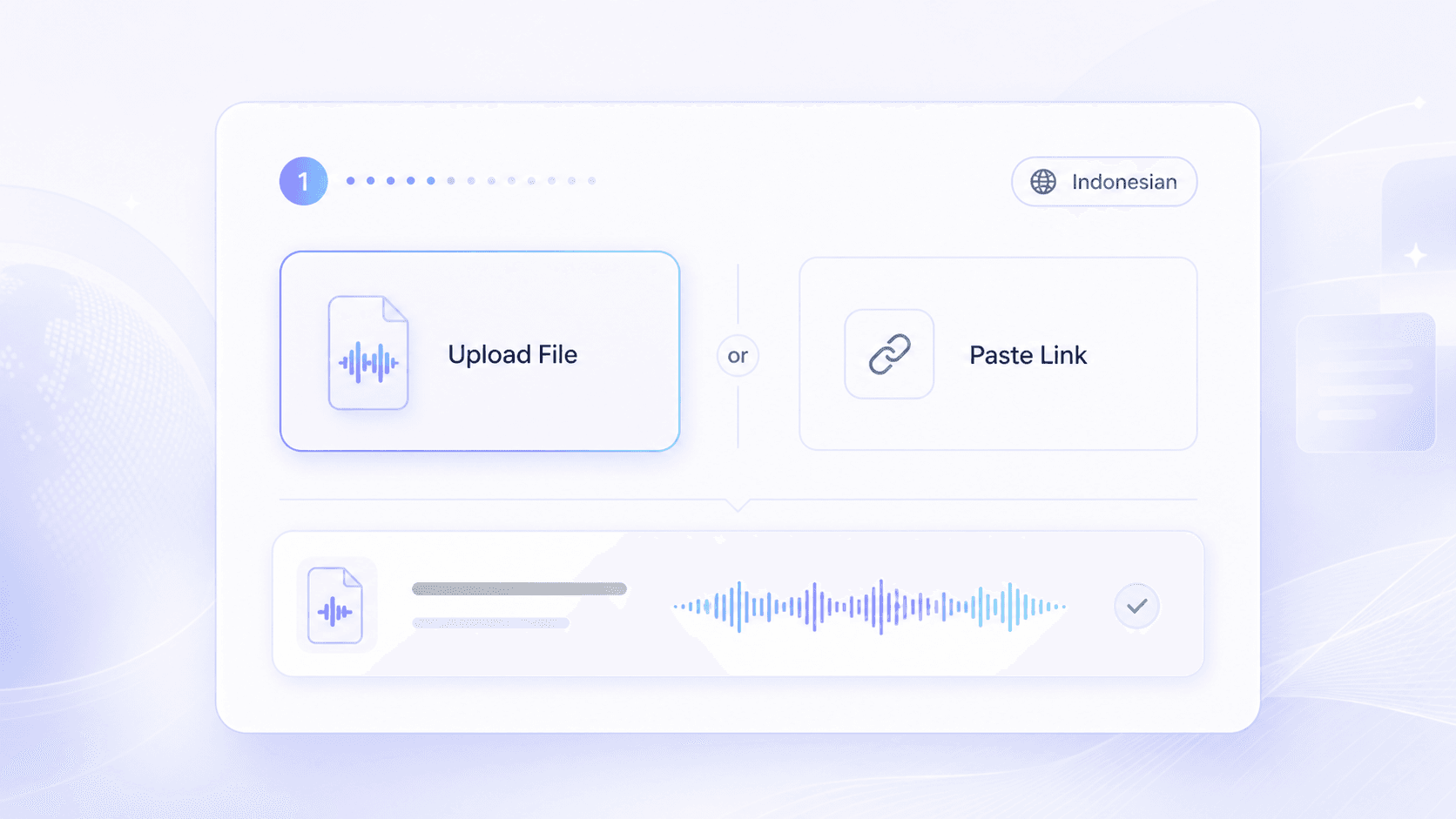 Passo 1. Carica Audio in Indonesiano o Incolla un Link