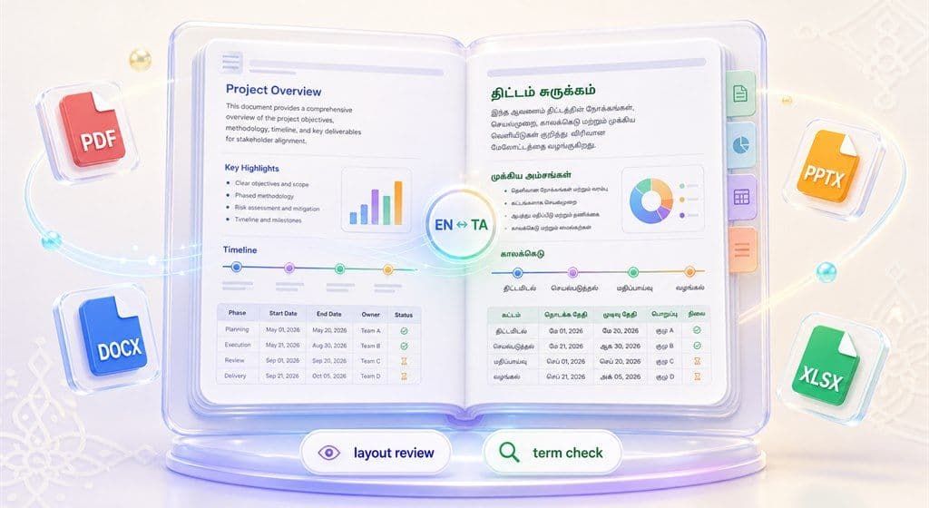 Translate Tamil and English Documents