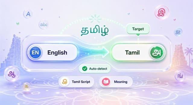 Step 2. Select Tamil as the Target Language