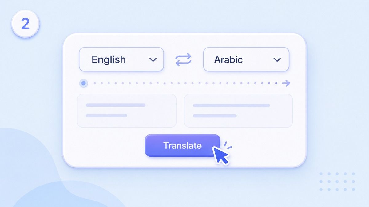 Step 2. Choose Arabic or English Output