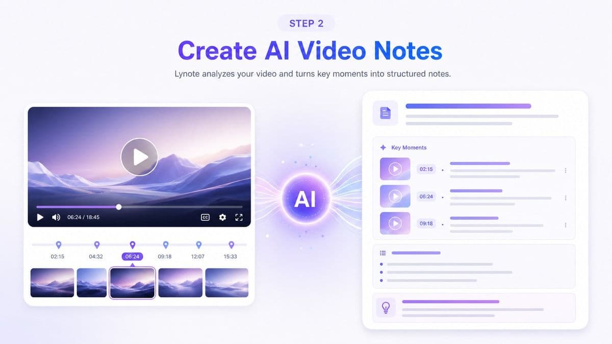 Video Notes Examples Video to Notes AI Free | Video Note Taker | Lynote